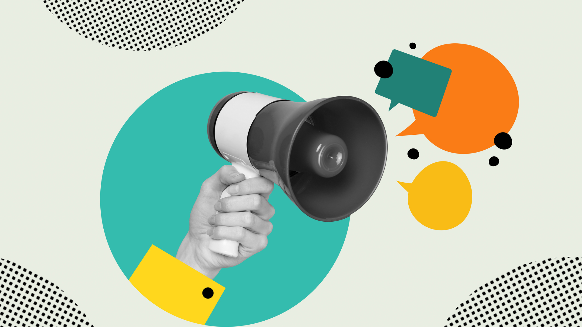 Hand holding megaphone