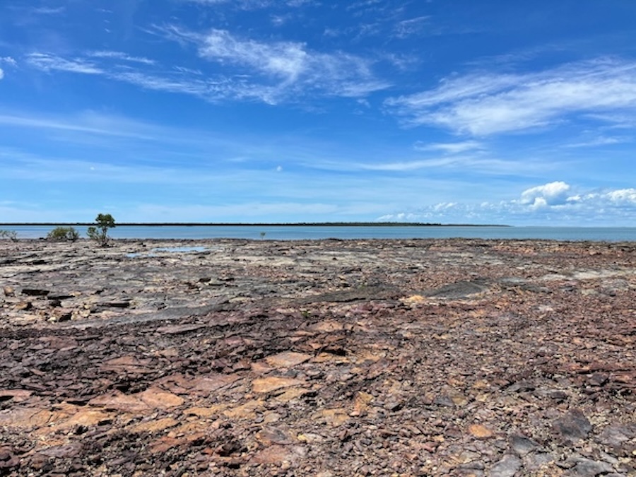 Rock, water and sky