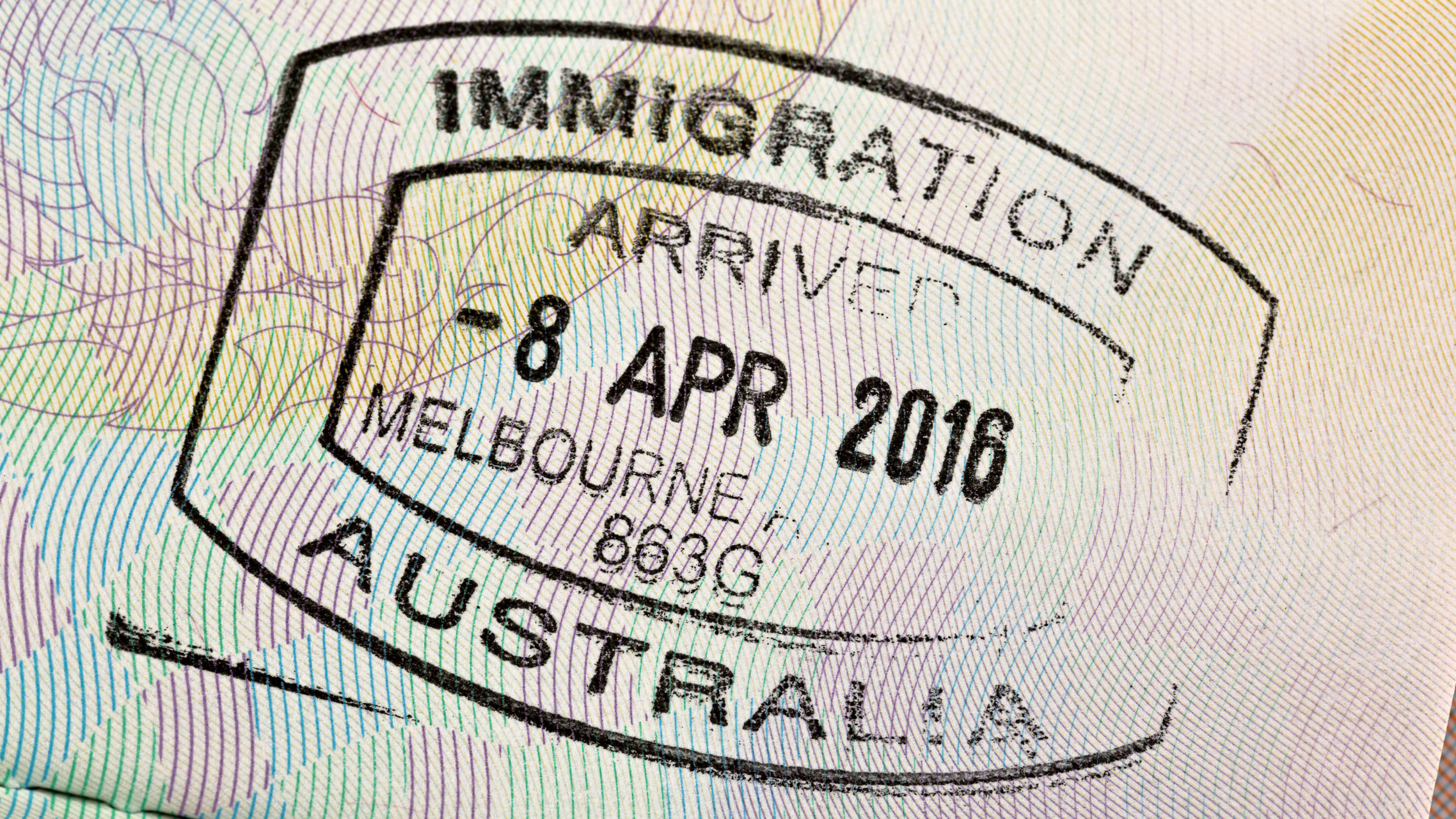 an immigration stamp in a passport